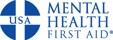 Mental Health First Aid logo, representing a Crossroads CSB prevention and education resource.